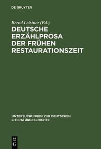 Produktbild: Deutsche Erz&auml;hlprosa der fr&uuml;hen Restaurationszeit