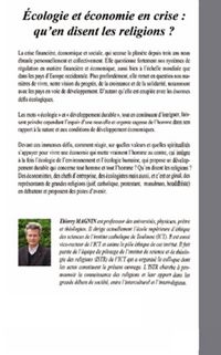Produktbild: Ecologie et economie en crise : qu'en disent les religions ?