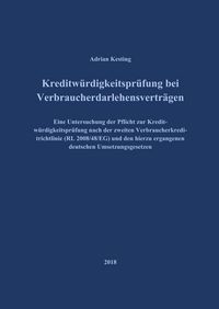 Produktbild: Kreditw&uuml;rdigkeitspr&uuml;fung bei Verbraucherdarlehensvertr&auml;gen