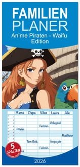 Produktbild: Familienplaner 2026 - Anime Piraten - Waifu Edition mit 5 Spalten (Wandkalender, 21 x 45 cm) CALVENDO