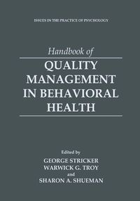 Produktbild: Handbook of Quality Management in Behavioral Health