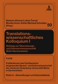 Produktbild: Translationswissenschaftliches Kolloquium I