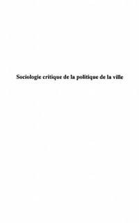 Produktbild: Sociologie critique de la politique de l
