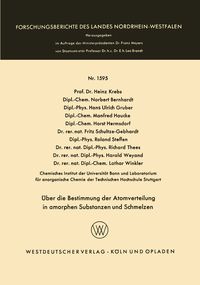 Produktbild: &Uuml;ber die Bestimmung der Atomverteilung in amorphen Substanzen und Schmelzen