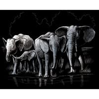 Produktbild: PRACHT Kratzbilder Elefantenherde silber 20x25cm