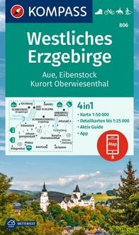 Produktbild: KOMPASS Wanderkarte 806 Westliches Erzgebirge, Aue, Eibenstock, Kurort Oberwiesenthal 1:50.000