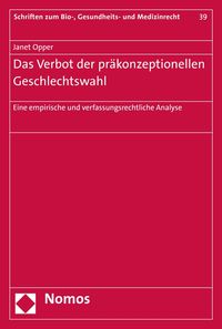 Produktbild: Das Verbot der pr&auml;konzeptionellen Geschlechtswahl