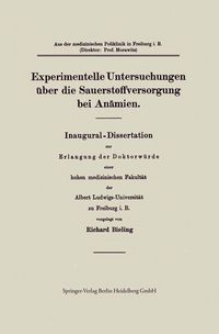 Produktbild: Experimentelle Untersuchungen &uuml;ber die Sauerstoffversorgung bei An&auml;mien