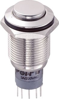 Produktbild: TRU COMPONENTS 701932 LAS2GQH-22/N/P Vandalismusgesch&uuml;tzter Drucktaster 250 V/AC 3 A 2 x Ein/(Ein) tastend 1 St.