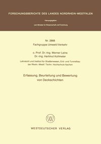 Produktbild: Erfassung, Beurteilung und Bewertung von Deckschichten