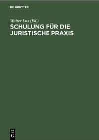Produktbild: Schulung f&uuml;r die Juristische Praxis