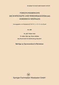 Produktbild: Beitr&auml;ge zur Spurenanalyse im Reinsteisen