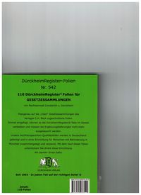 Produktbild: 110 D&uuml;rckheimRegister&reg;-FOLIEN zum Einheften in Gesetzessammlungen