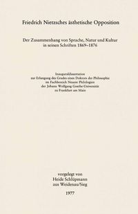 Produktbild: Friedrich Nietzsches &auml;sthetische Opposition