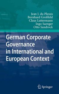 Produktbild: German Corporate Governance in International and European Context