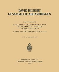 Produktbild: Dritter Band: Analysis &middot; Grundlagen der Mathematik &middot; Physik Verschiedenes