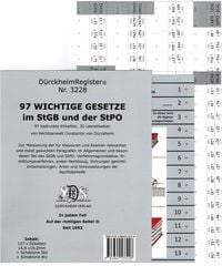 Produktbild: D&uuml;rckheimRegister&reg; StGB+StPO - 97 WICHTIGE &sect;&sect; im Strafrecht u. Strafprozessrecht OHNE