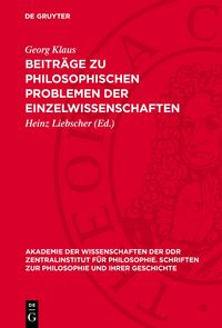 Produktbild: Beitr&auml;ge zu philosophischen Problemen der Einzelwissenschaften