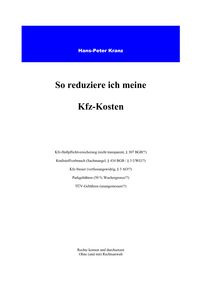 Produktbild: So reduziere ich meine KFZ-Kosten