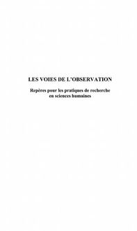 Produktbild: Les voies de l'observation