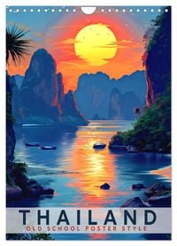 Produktbild: Thailand - Old School Poster Style (Wandkalender 2026 DIN A4 hoch), CALVENDO Monatskalender