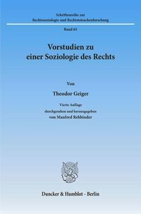 Produktbild: Vorstudien zu einer Soziologie des Rechts.