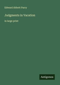 Produktbild: Judgments in Vacation