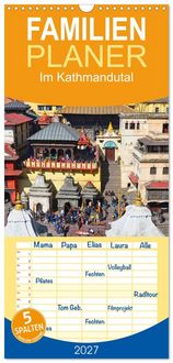 Produktbild: Familienplaner 2027 - Im Kathmandutal mit 5 Spalten (Wandkalender, 21 x 45 cm) CALVENDO