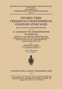 Produktbild: Studien &Uuml;ber Vererbung und Entstehung Geistiger St&ouml;rungen