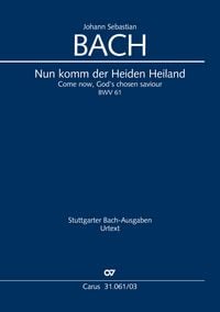 Produktbild: Nun komm der Heiden Heiland (Klavierauszug)