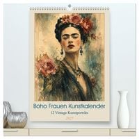 Produktbild: Boho Frauen Kunstkalender - 12 Vintage Kunstportr&auml;ts (hochwertiger Premium Wandkalender 2027 DIN A2 hoch), Kunstdruck in Hochglanz
