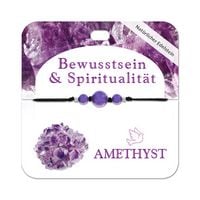 Produktbild: Amethyst Armband mit 3 Edelsteinperlen