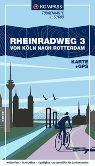 Produktbild: KOMPASS Fahrrad-Tourenkarte Rheinradweg 3, von K&ouml;ln nach Rotterdam 1:50.000