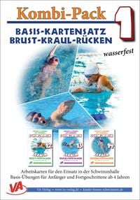 Produktbild: Kombi-Pack 1: Basis-Kartensatz "Technik" Brust-Kraul-R&uuml;cken, A5, laminiert