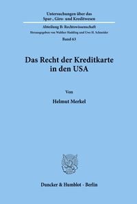 Produktbild: Das Recht der Kreditkarte in den USA.