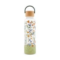 Produktbild: Trinkflasche aus Glas mit Silikoncover, "Green Meadow"