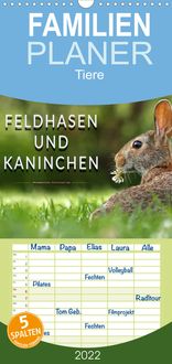 Produktbild: Feldhasen und Kaninchen - Familienplaner hoch (Wandkalender 2022 , 21 cm x 45 cm, hoch)