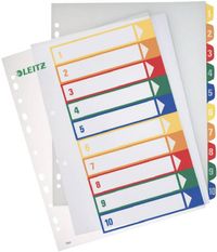 Produktbild: LEITZ&reg; Register Vollformat &uuml;berbreit farbig, 1-10 10teilig