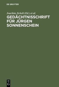 Produktbild: Ged&auml;chtnisschrift f&uuml;r J&uuml;rgen Sonnenschein