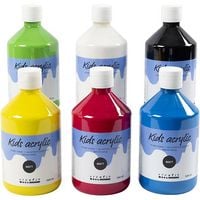 Produktbild: Creativ Company Acrylfarbe Matt, Prim&auml;rfarben, 6x500 ml