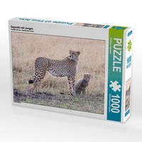 Produktbild: CALVENDO Puzzle Gepardin mit Junges | 1000 Teile Lege-Gr&ouml;&szlig;e 64x48cm Foto-Puzzle f&uuml;r gl&uuml;ckliche Stunden