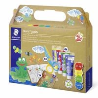 Produktbild: STAEDTLER Fingermalfarbe Noris junior, 4 x 75 ml Tuben, Sicherheitsschere und Malheft, 61 C2