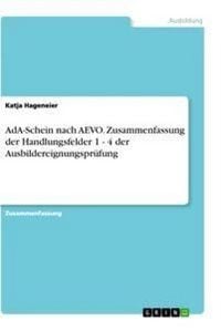 Produktbild: AdA-Schein nach AEVO. Zusammenfassung der Handlungsfelder 1 - 4 der Ausbildereignungspr&uuml;fung