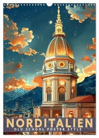 Produktbild: Norditalien - Old School Poster Style (Wandkalender 2027 DIN A3 hoch), CALVENDO Monatskalender