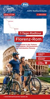 Produktbild: BVA ADFC Radtourenkarte 7-Tage-Radtour Florenz-Rom, 1:150.000