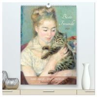 Produktbild: Beste Freunde Hund - Katze - Vogel - Mensch Kunstkalender (hochwertiger Premium Wandkalender 2027 DIN A2 hoch), Kunstdruck in Hochglanz