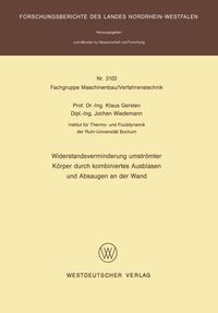 Produktbild: Widerstandsverminderung umstr&ouml;mter K&ouml;rper durch kombiniertes Ausblasen und Absaugen an der Wand