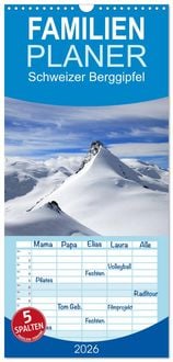 Produktbild: Familienplaner 2026 - Schweizer Berggipfel mit 5 Spalten (Wandkalender, 21 x 45 cm) CALVENDO