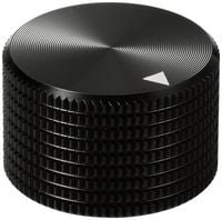 Produktbild: TRU COMPONENTS TC-11613808 Drehknopf mit Knopfmarkierung Schwarz (&Oslash; x H) 25 mm x 16 mm Aluminium 1 St.