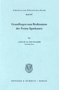 Produktbild: Grundfragen zum Rechtsstatus der Freien Sparkassen.